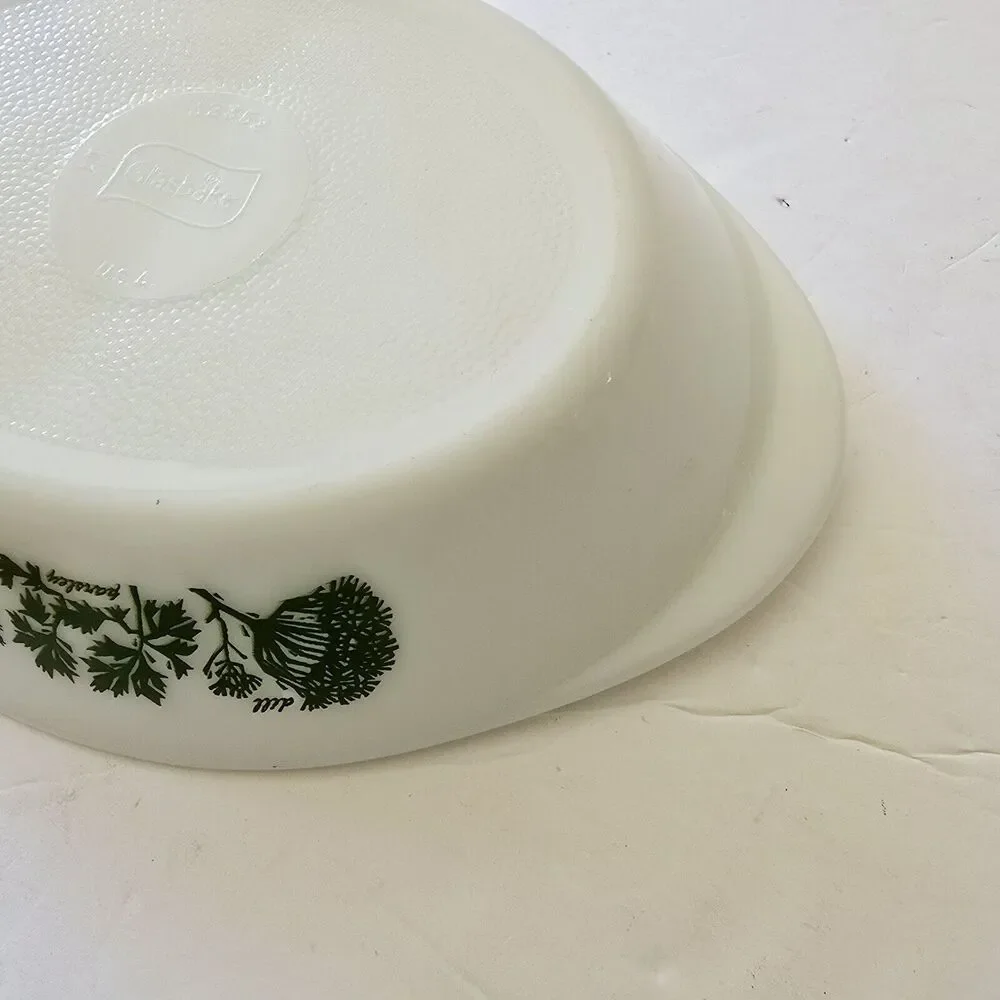 Glasbake milk glass